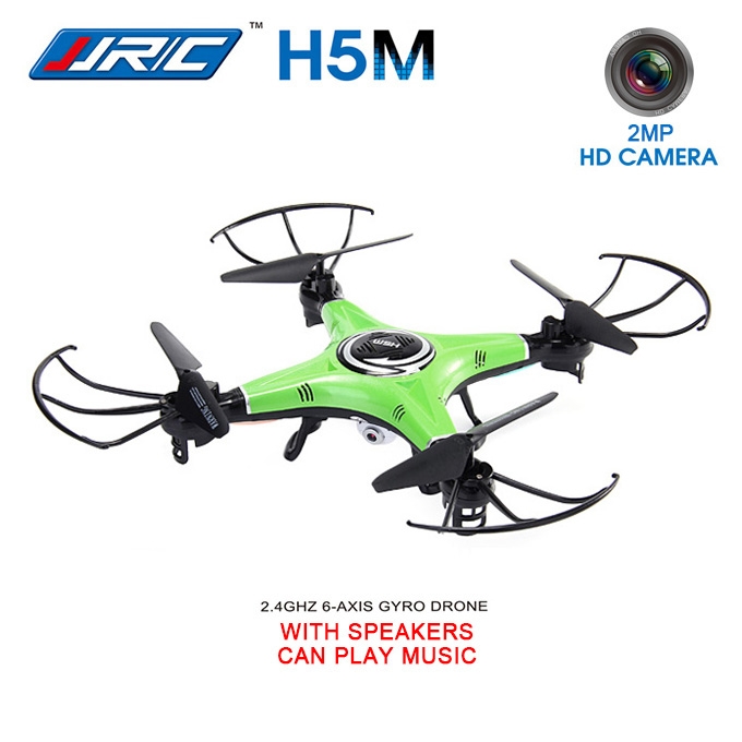 JJRC H5M 2.0MP HD Camera Music Function 2.4G One Key to Roll/Return Headless Mode 3D Flip RC Quadcopter RTF - Green