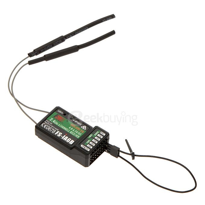 Ricevitore Flysky FS-iA6B 2.4G 6CH AFHDS 2A Con Doppia Antenna - Compatibile I6 FS-i6X I10 Per Aerei Elicotteri