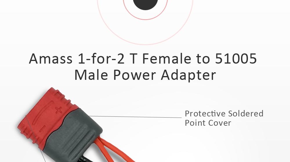 Amass 1-for-2 T Female to 51005 Male Power Adapter