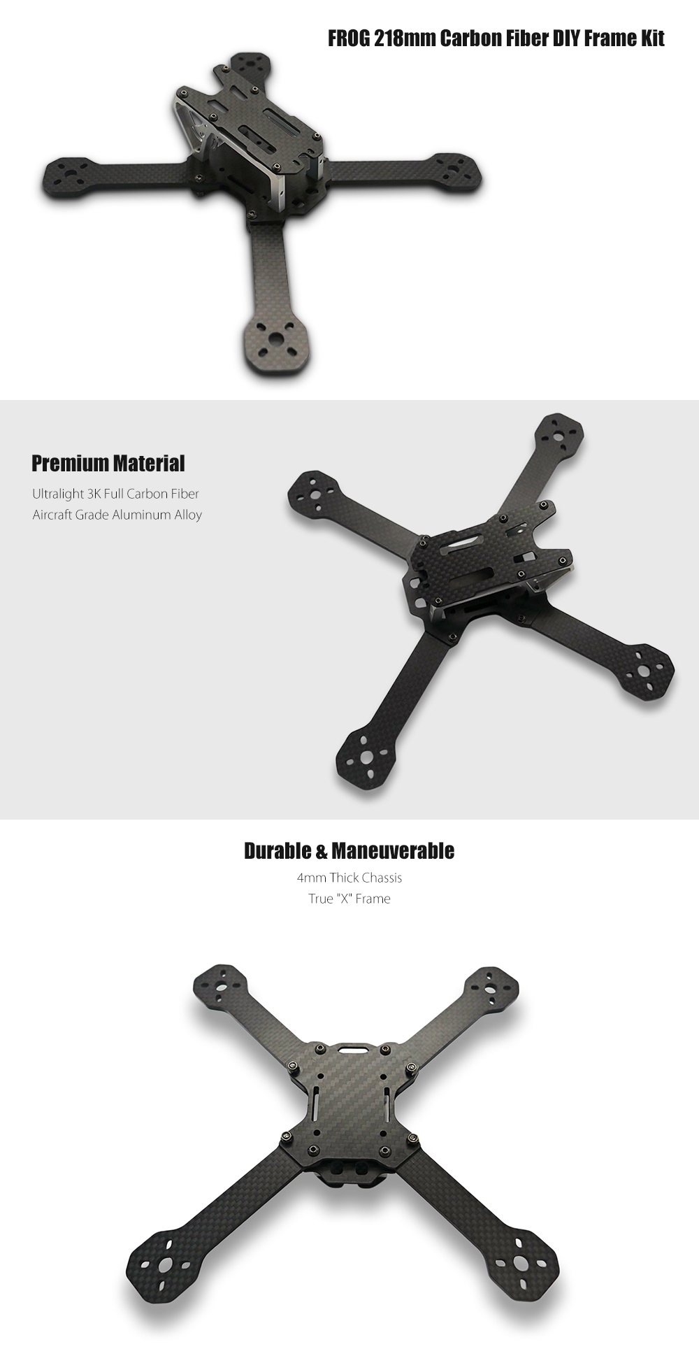 FROG 218mm Carbon Fiber DIY Frame Kit