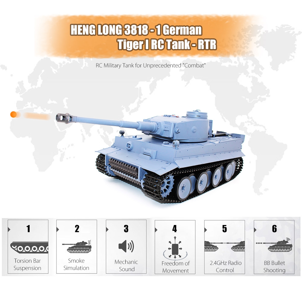 HENG LONG 3818 - 1 German Tiger I 1:16 RC Tank - RTR
