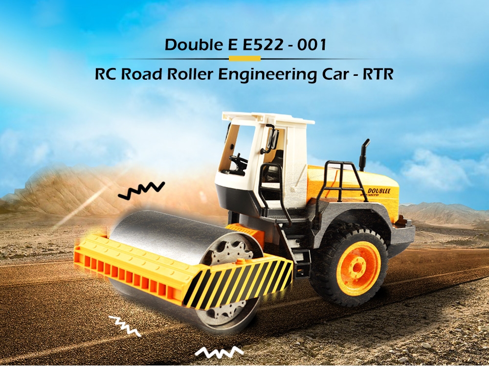 Double E E522 - 001 RC Road Roller Engineering Car - RTR