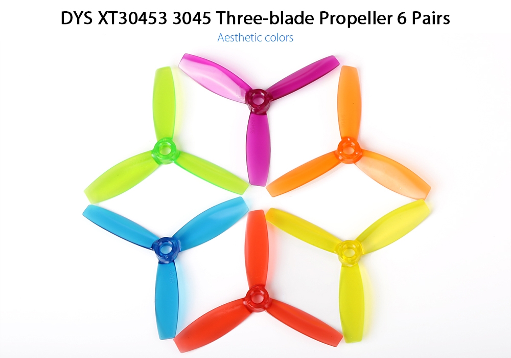 Dys XT30453 3045 Three-blade Propeller 6 Pairs