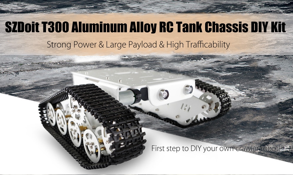 SZDoit T300 Aluminum Alloy RC Tank Chassis DIY Kit