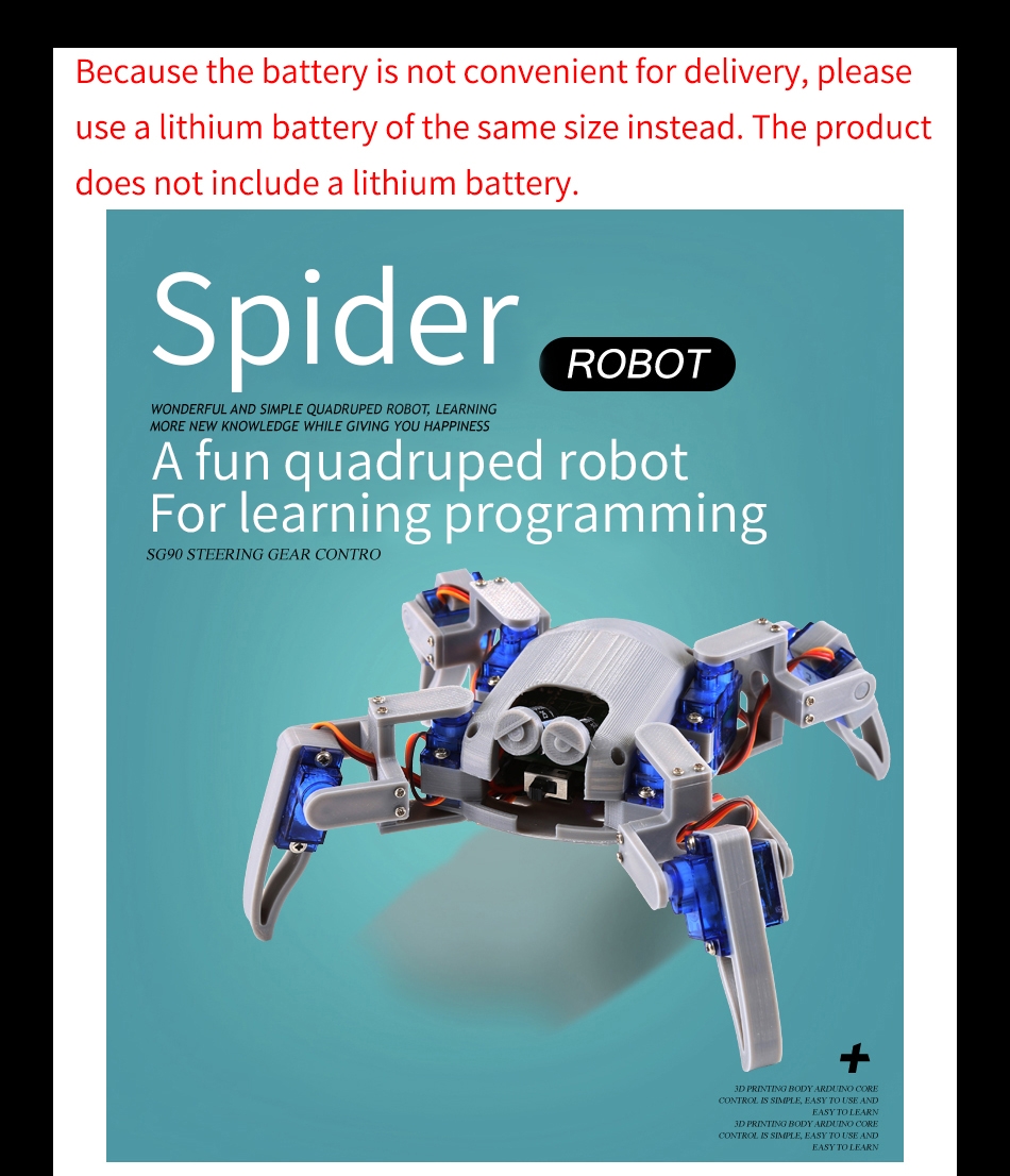 51.91 for DIY Quadruped Spider Robot Kit STEM Crawling Robot for Programming