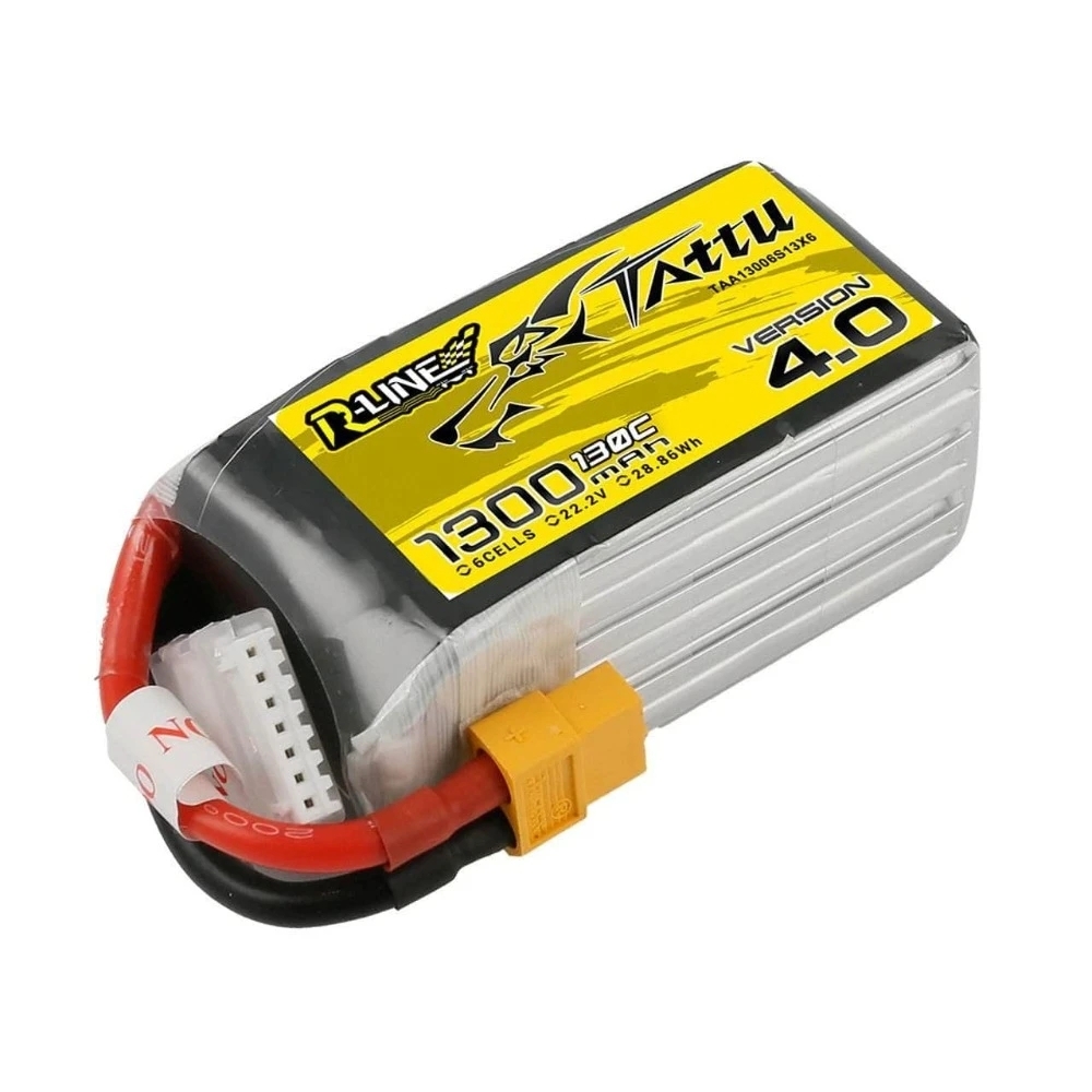 35.99 for Tattu R-Line Version 4.0 V4 22.2V 1300mAh 130C 6S1P Lipo Battery