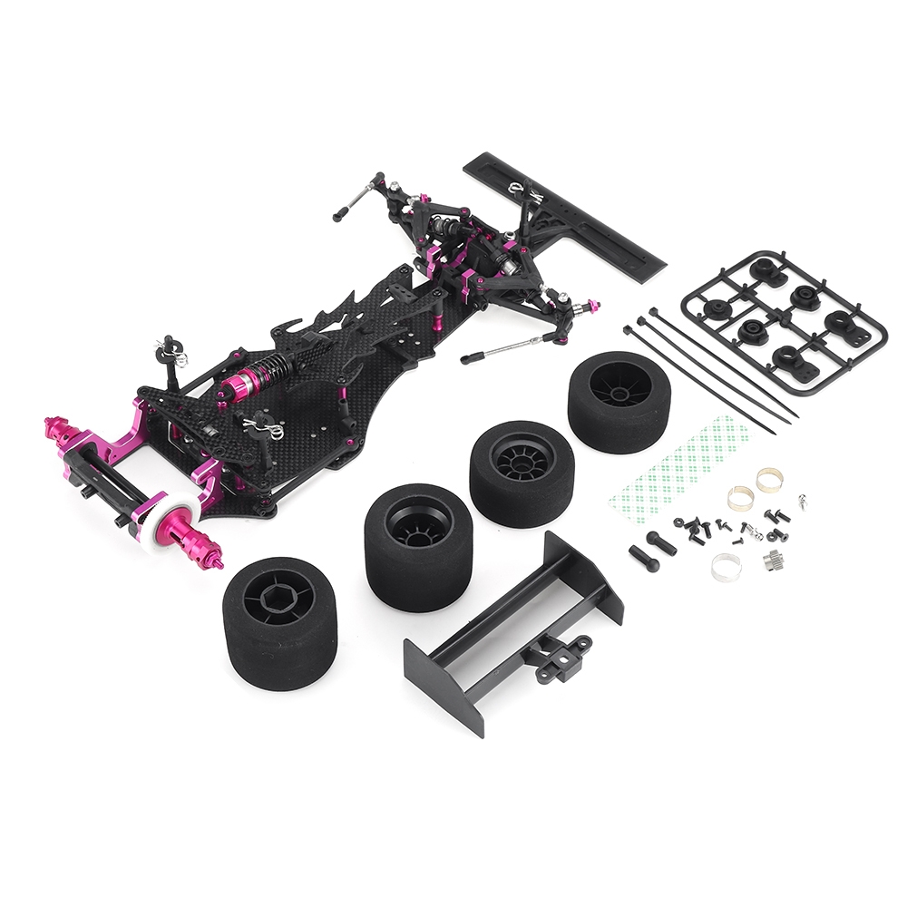 DGF1 1/10 RC Car Frame W/ Carbon Fiber Sponge Tire Kit For Racing Drift Car Without Battery Transmitter