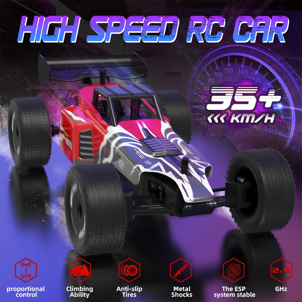 JY88 1/24 2CH 2.4GHz Full Proportional High Speed RC Car Racing Remote Control Model Vehicle 35KM/h