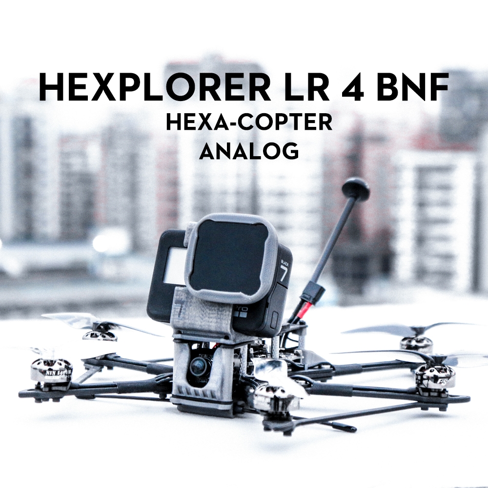 Flywoo HEXplorer LR 4 4S Hexa-copter PNP/BNF Analog Caddx Ant Cam 600mw VTX FPV Racing RC Drone