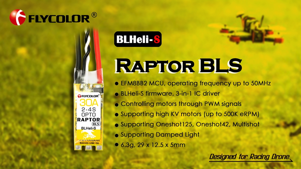Flycolor Raptor BLHeli - S 2 - 4S 30A OPTO Brushless ESCs 4pcs