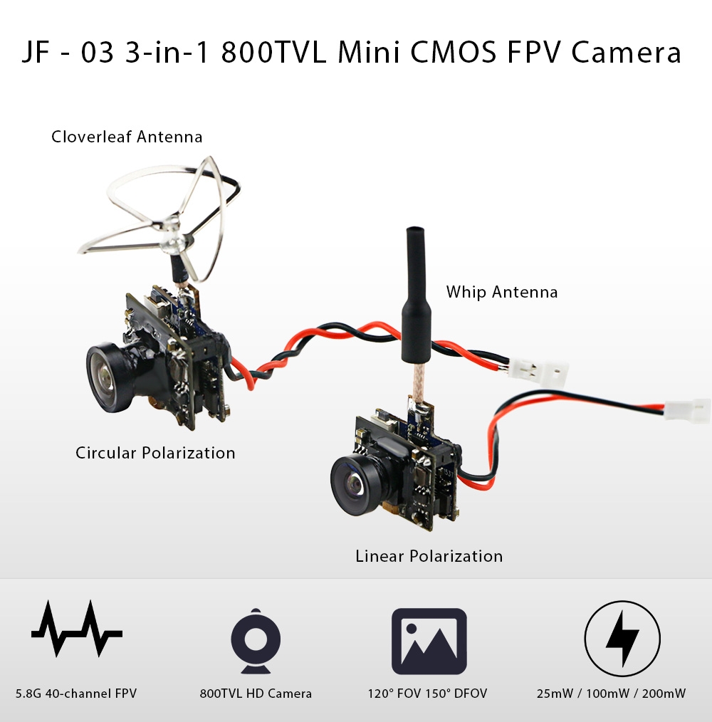 JF - 03 3-in-1 800TVL Mini CMOS FPV Camera