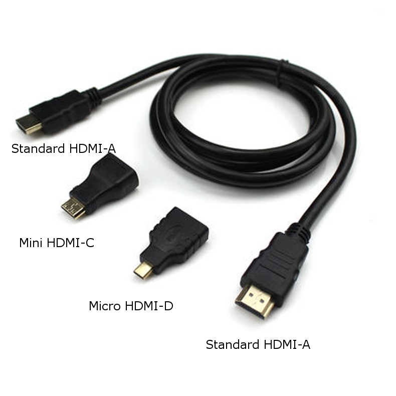 1.5m 150cm Standard HDMI-A Cable Mini HDMI-C Micro HDMI-D Adapter Connector  