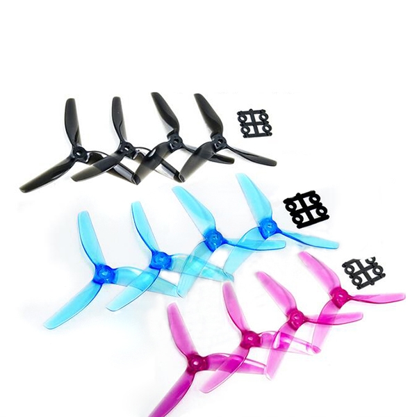2 Pairs T-motor 5053 5x5x3 3-Blade Racing Propeller 5.0mm Mounting Hole with Adapters