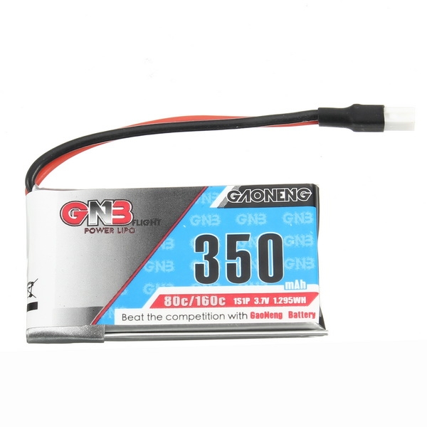 Gaoneng GNB 3.7V 350mAh 1S 80/160C Lipo Battery White Plug