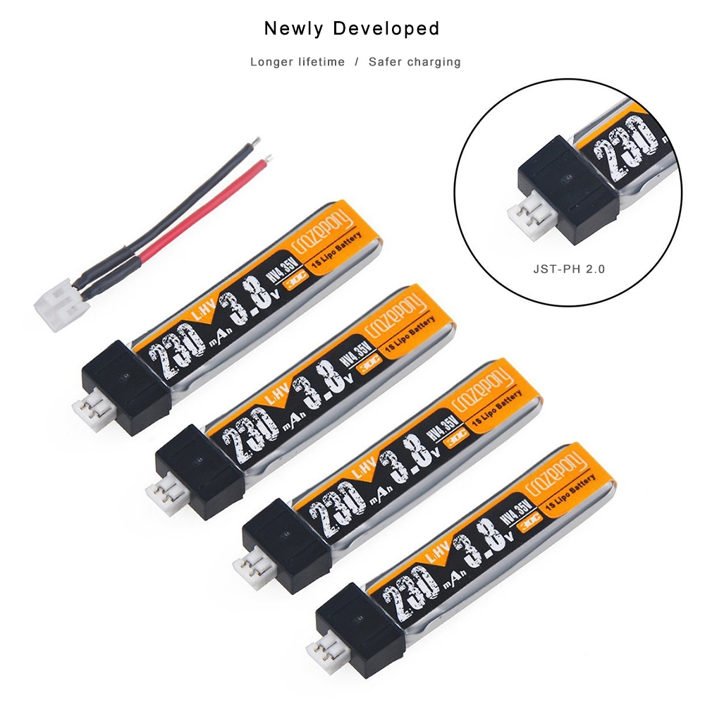 Crazepony 230mAh 3.8V 30C HV LiPo Battery 4pcs / set