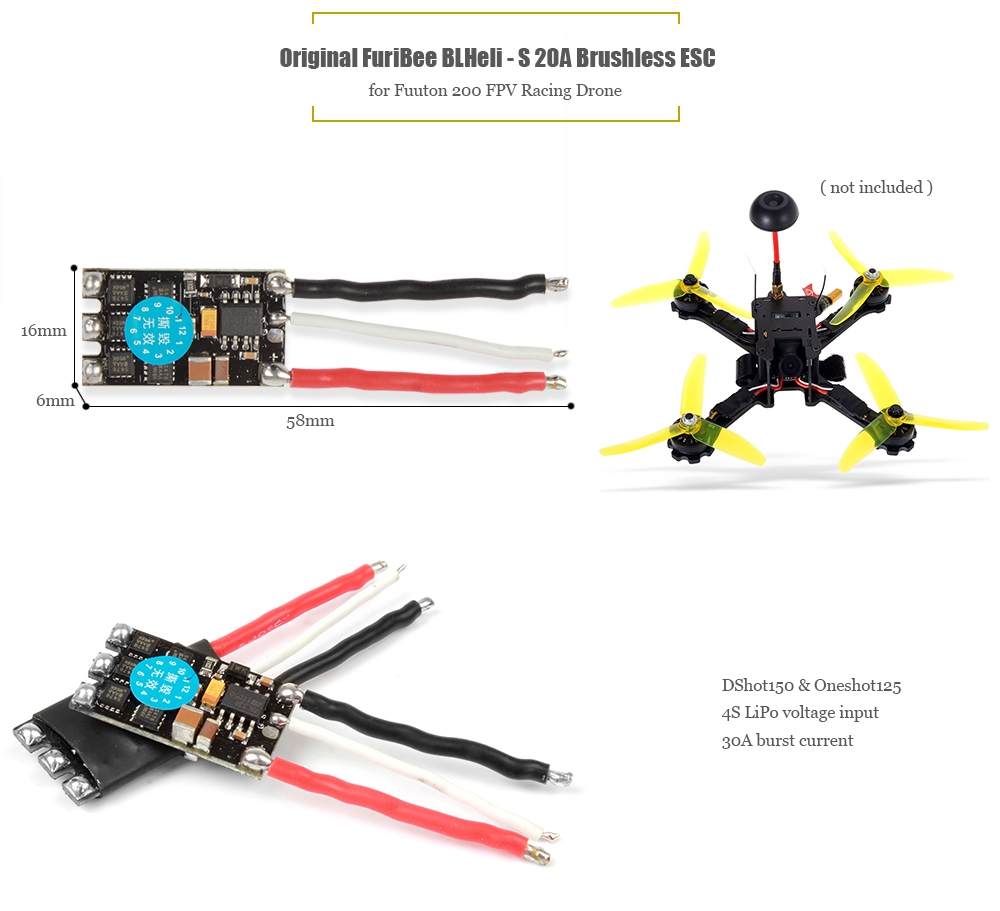 Original FuriBee BLHeli - S 20A Brushless ESC