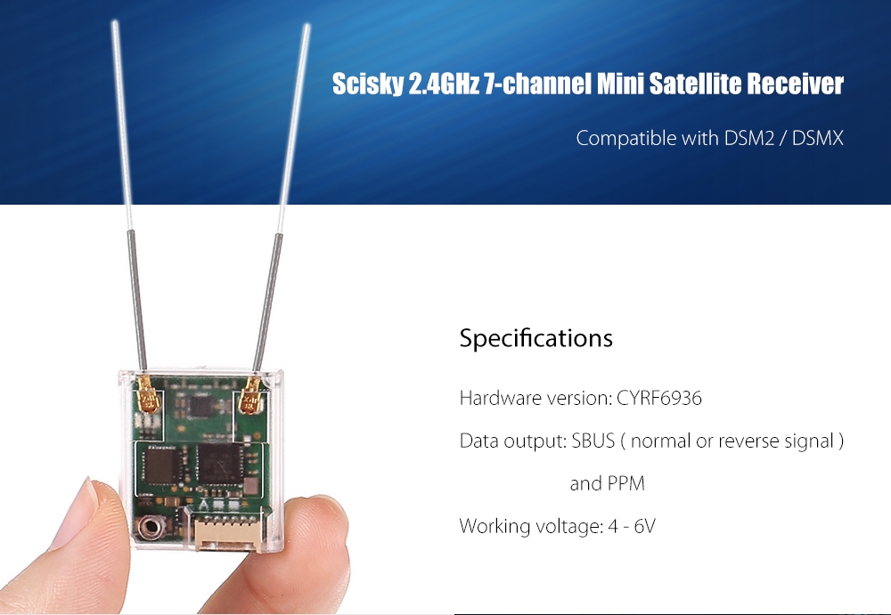 Scisky 2.4GHz 7-channel Mini Satellite Receiver