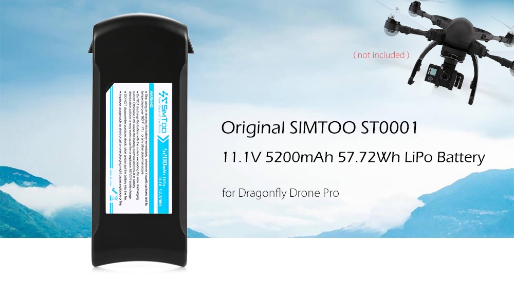 Original SIMTOO ST0001 11.1V 5200mAh 57.72Wh LiPo Battery