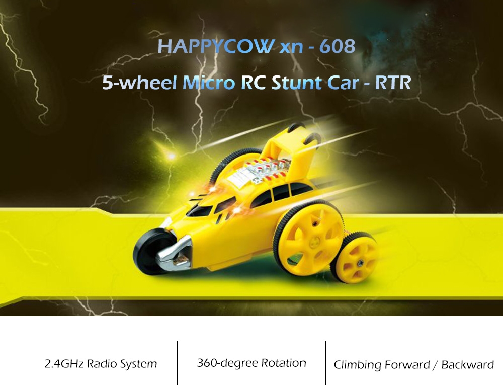 HAPPYCOW xn - 608 5-wheel Micro RC Stunt Car - RTR