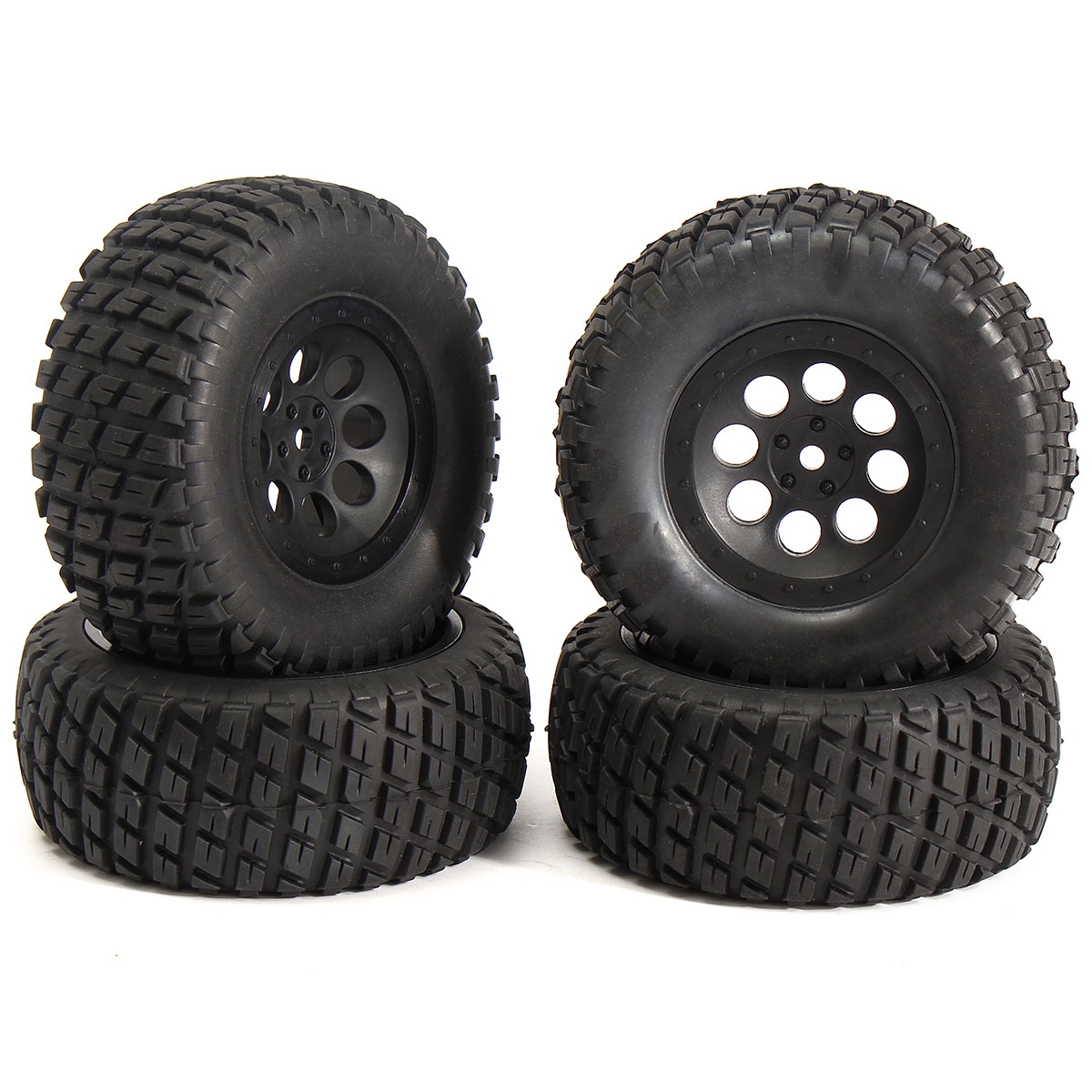 4PCS 1/10 Tires Set Tyre Short Course Truck Wheel Rim For TRAXXAS SlASH HPI RC Car Part