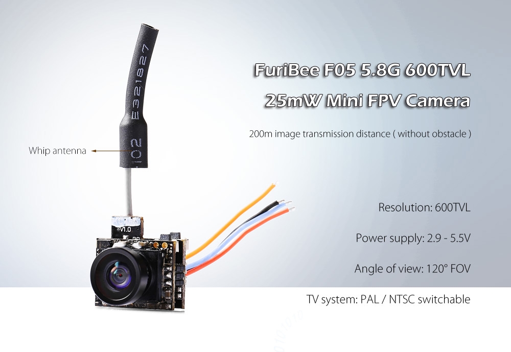 FuriBee F05 5.8G 600TVL 25mW Mini FPV Camera