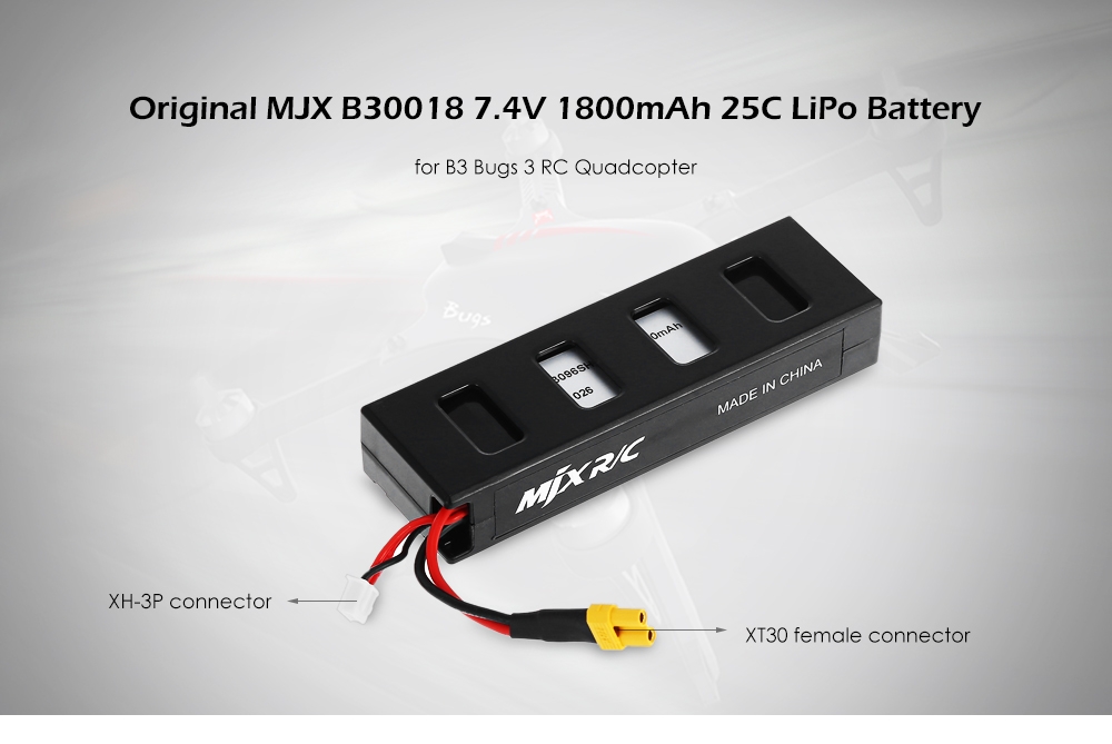 Original MJX B30018 7.4V 1800mAh 25C LiPo Battery