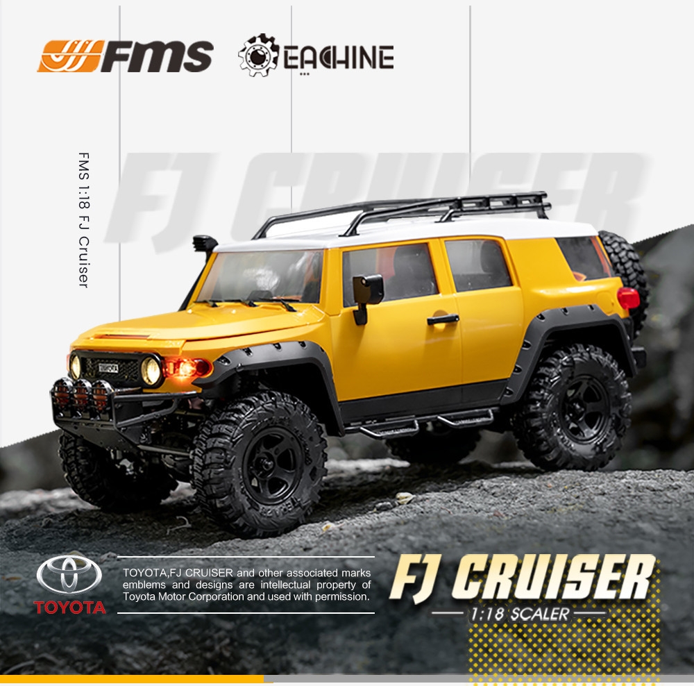 Eachine & FMS Two Battery for TOYOTA FJ Crusier RTR 1/18 2.4G 4WD RC Car Crawler Vehicles Off-Road Truck Toys