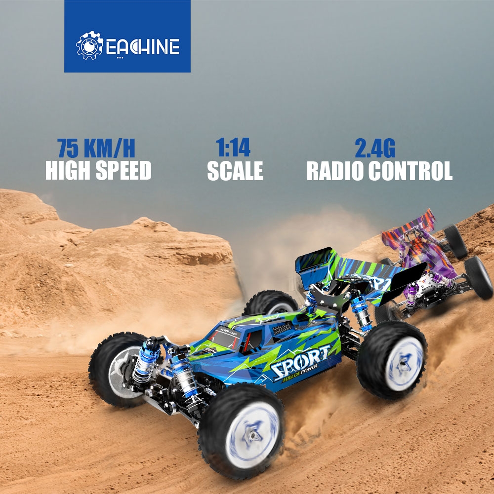 Eachine EAT14 RTR 1/14 2,4G 4WD 75 км / ч Бесколлекторный RC Авто Транспортные средства Металлическое шасси Полностью пропорциональная модель игрушки -