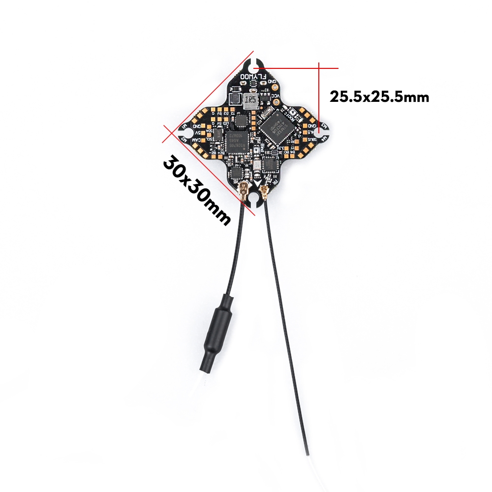 25.5x25.5mm Flywoo GOKU Versatile F4 1S 5in1 AIO Flight Controller w/ 5A ESC 40CH 5.8G 250mW VTX Receiver for Firefly 1S Nano Baby Quad FPV RC Racing Drone 