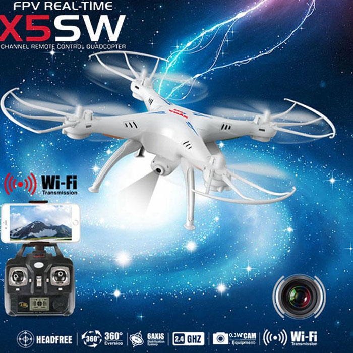 Syma X5SW Explorers 2 2.4GHz 4 Channel WiFi FPV RC Quadcopter with 0.3MP HD Camera 6 Axis 3D Flip Flight UFO RTF