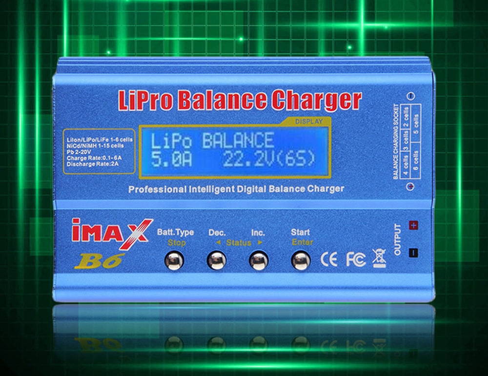 Genuine IMax B6 Style LCD Digital RC Lipo NiMh 2S - 6S Battery Balance Charger + Cord