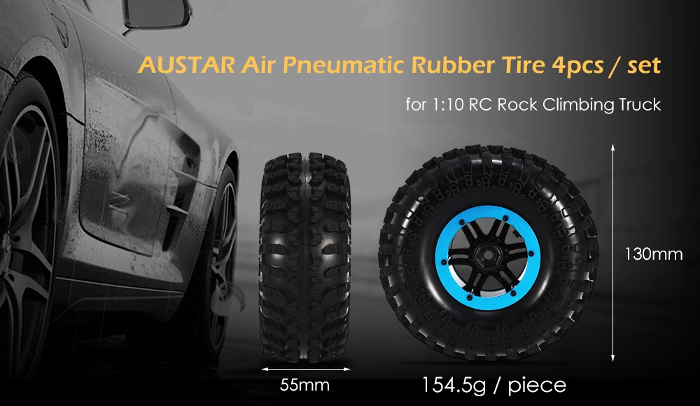 AUSTAR Air Pneumatic Rubber Tire 4pcs / set
