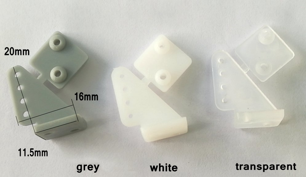 10Pcs Plastic Triangle Servo Horn Grey White Transparent 20x16x11.5mm For RC Airplane 