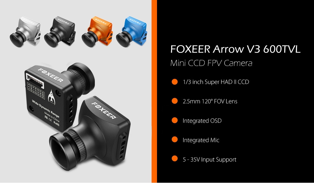FOXEER Arrow V3 600TVL Mini CCD FPV Camera