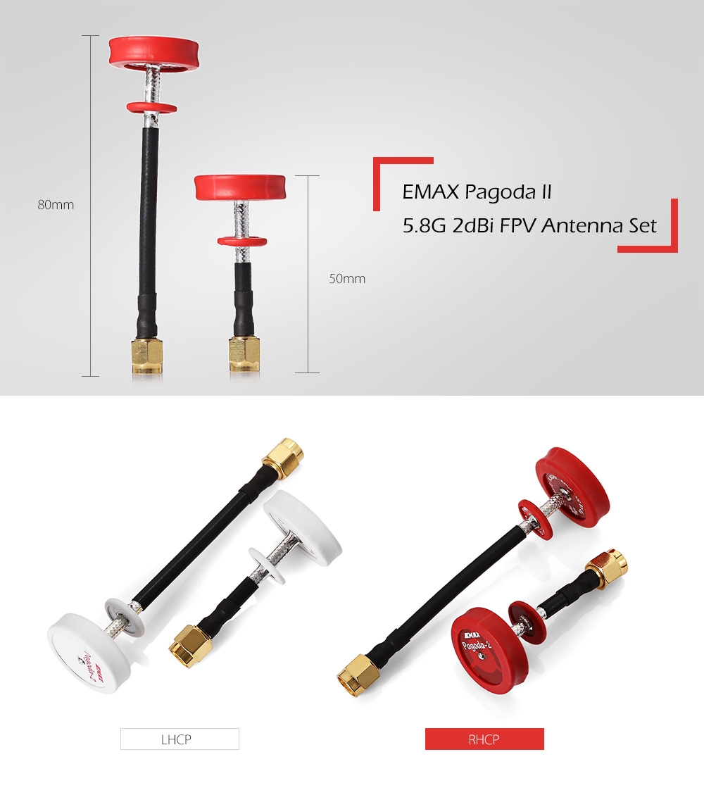 EMAX Pagoda II 50mm 80mm 5.8G 2dBi FPV Antenna