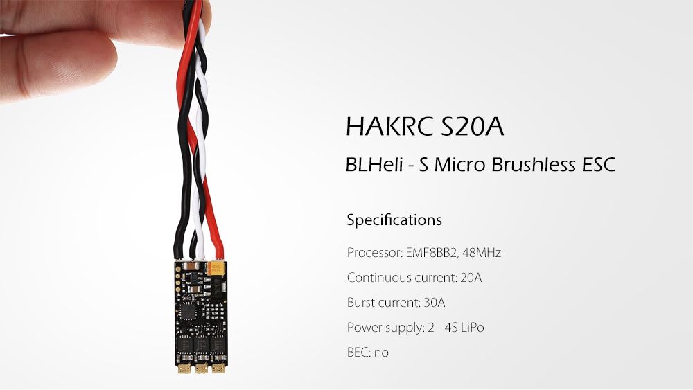 HAKRC S20A BLHeli - S Micro Brushless ESC