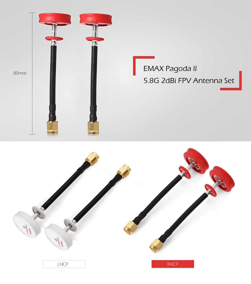 EMAX Pagoda II 2PCS 5.8G 2dBi FPV Antenna