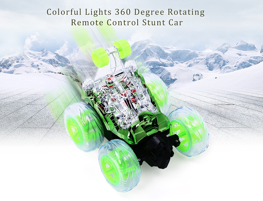 BOLON TOYS Colorful Lights Remote Control Stunt Car