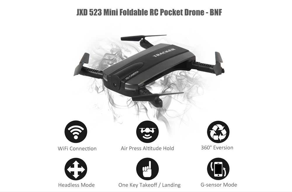 JXD 523 Mini Foldable RC Pocket Drone - BNF