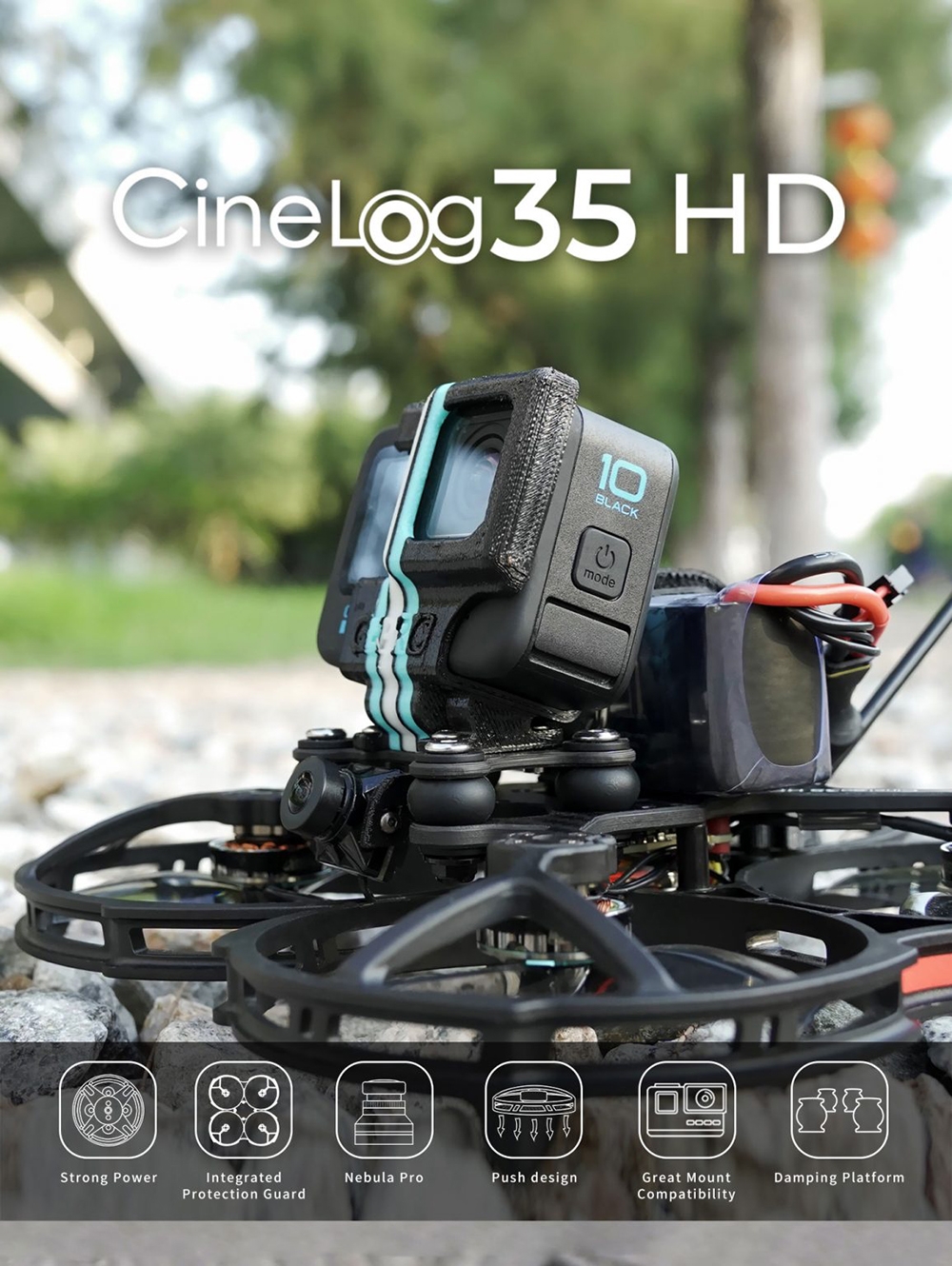 Geprc Cinelog35 HD 142mm F722 AIO 35A ESC 4S / 6S 3.5 Inch FPV Racing Drone