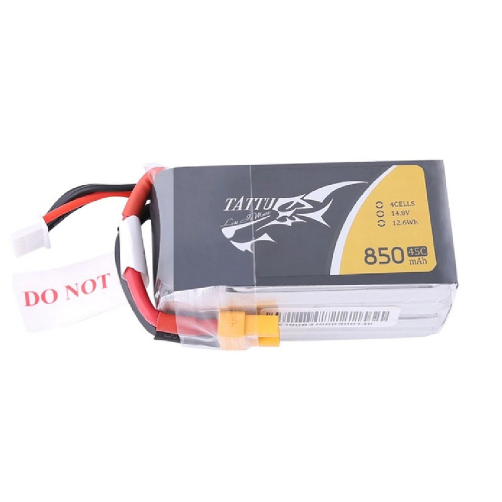 Tattu 4S 14.8V 850mAh 45C Lipo Battery XT30 Plug for Emax Babyhawk II HD FPV Racing Drone