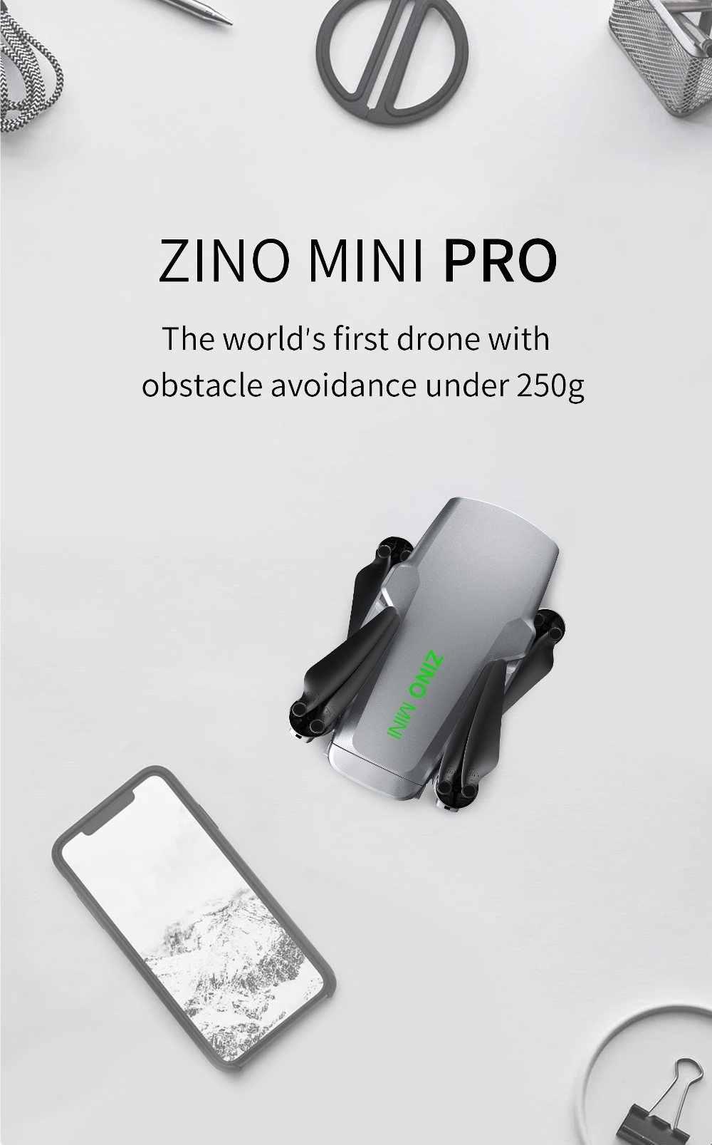 Hubsan ZINO Mini PRO 249g GPS 10KM FPV with 4K 30fps Camera 3-axis Gimbal 3D Obstacle Sensing 40mins Flight Time RC Drone Quadcopter RTF
