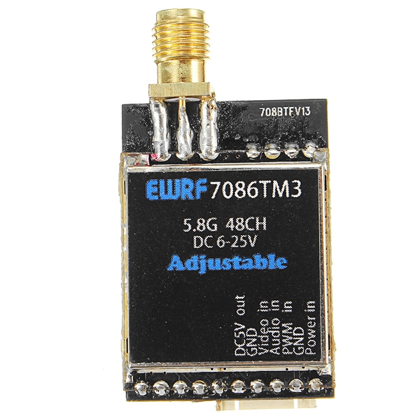 EWRF-7086TM3 5.8G 48CH 25/200/600mW Switchable Raceband Wireless FPV Audio Video Transmitter