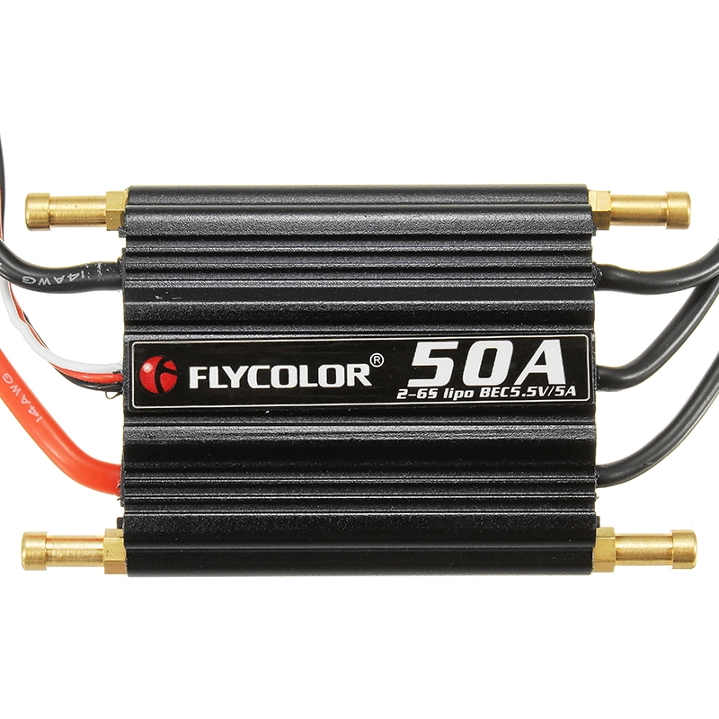 FlyColor 50A Brushless ESC for RC Boat 2-6s with 5.5v / 5A BEC