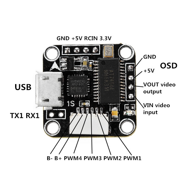 Teeny1S_F3 16*16mm betaflight STM32F3 Flight Controller Integrated OSD BEC