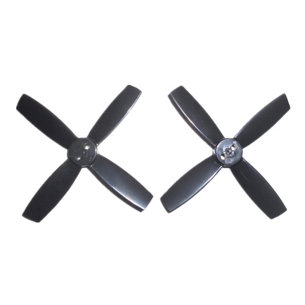 4 PCS 2.4 Inch 60mm Black ABS 4-blade Propeller 2CW & 2CCW for 1104 Motor