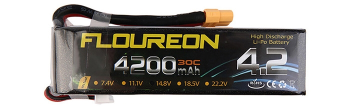 Extra Spare FLOUREON XT60 Plug 22.2V 4200mAh 30C Battery for RC Helicopter Airplane Boat Model