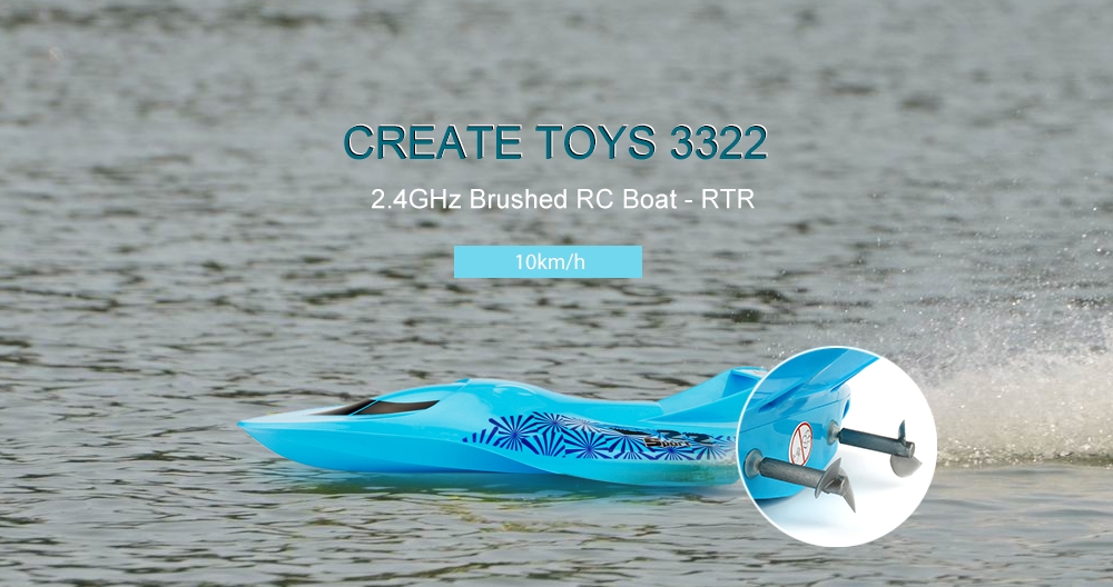 CREATE TOYS 3322 2.4GHz Brushed RC Boat - RTR