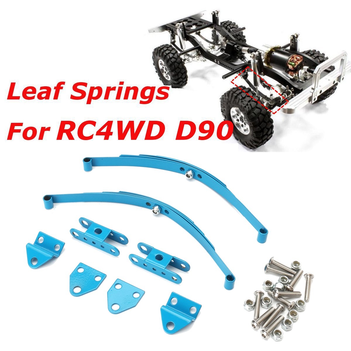 1/10 Leaf Springs Set HighLift Chassis For 1/10 D90 RC Crawler Car Parts Blue