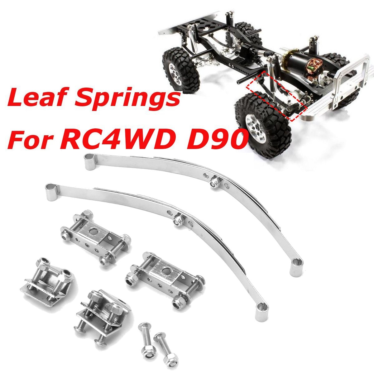 1/10 Leaf Springs Set HighLift Chassis For D90 RC Crawler Car Parts Silver Color